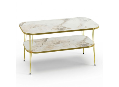 Moderner mehrfarbiger Couchtisch aus Holz mit stilvollem Design