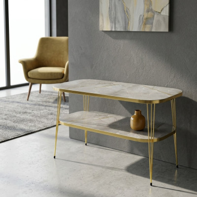 Eleganter grauer Couchtisch aus Holz mit modernem Design
