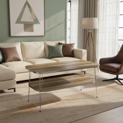 Eleganter Couchtisch aus Holz in warmem Braun für modernes Wohnzimmer