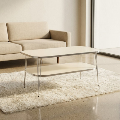 Eleganter Beigefarbener Couchtisch aus Holz mit stilvollem Design