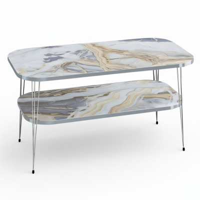 Moderner bunter Couchtisch aus Holz mit stilvollem Design