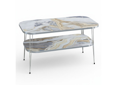 Moderner bunter Couchtisch aus Holz mit stilvollem Design