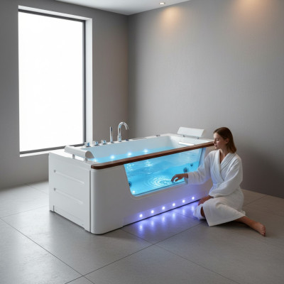 Whirlpool Badewanne Relaxpool Hydromassagewanne Sprudelbad 183x90 cm