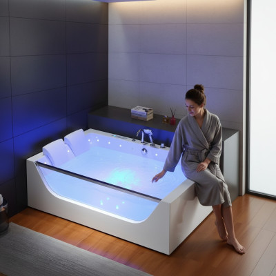 Whirlpool Whirlwanne Hydromassagewanne Blubberbad Spa-Bad Sprudelbad 180x120 cm