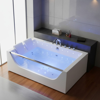 Whirlpool Whirlwanne Hydromassagewanne Blubberbad Spa-Bad Sprudelbad 180x120 cm