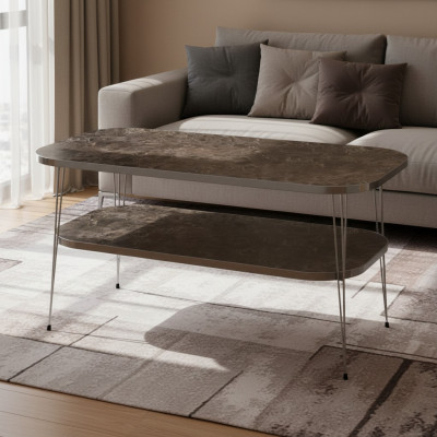 Eleganter brauner Couchtisch aus Holz für modernes Wohnzimmer