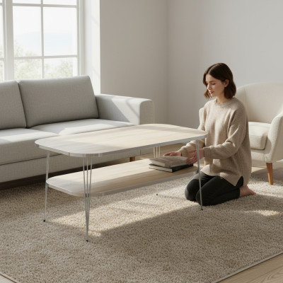 Eleganter brauner Couchtisch aus Holz mit stilvollem Design