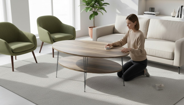 Eleganter brauner Couchtisch aus Holz mit stilvollem Design