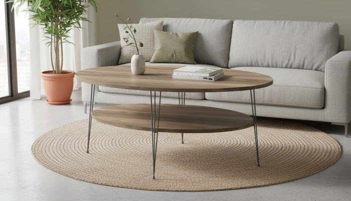 Eleganter brauner Couchtisch aus Holz mit stilvollem Design