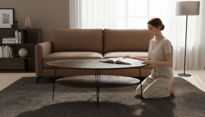 Eleganter Couchtisch aus Holz in Braun für modernes Wohnzimmer