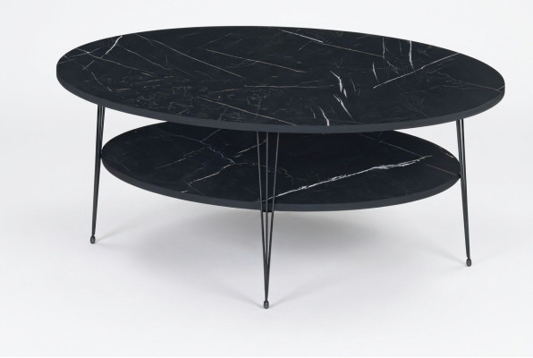 Moderner schwarzer Couchtisch aus Holz mit elegantem Design