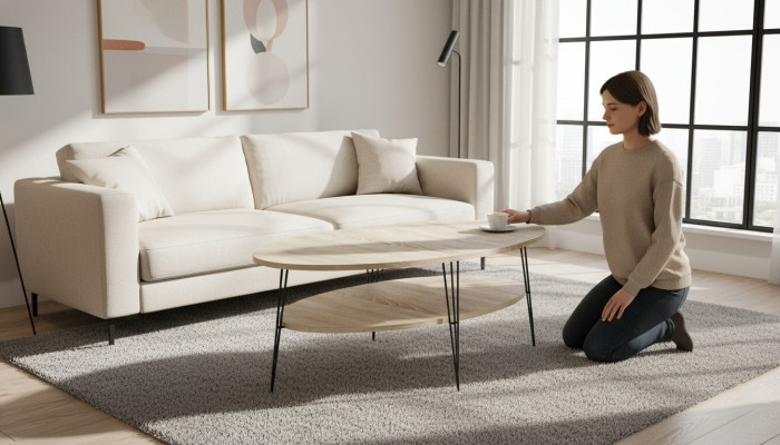 Eleganter brauner Couchtisch aus Holz mit modernem Design