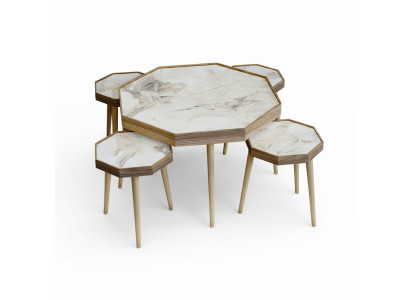 Eleganter Beistelltisch aus Holz in Beige im modernen Stil