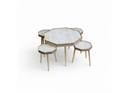 Eleganter Beistelltisch aus Holz in Beige für modernes Wohnzimmer