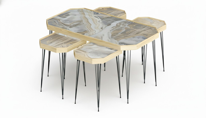 Eleganter Beistelltisch aus Holz in Beige für modernes Wohndesign