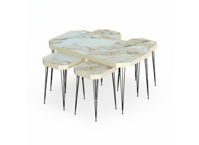 Eleganter Beistelltisch aus Holz in Beige für modernes Wohnen