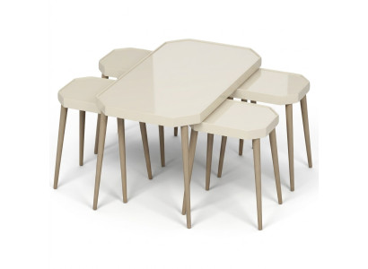Eleganter Beistelltisch aus Holz in Beige für modernes Wohnambiente