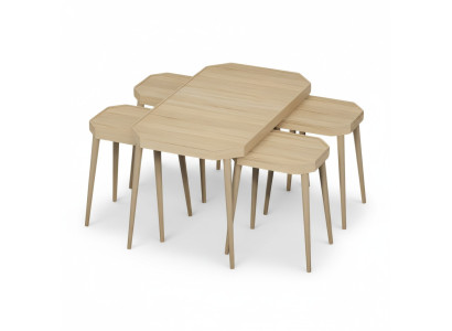 Eleganter Beistelltisch aus Holz in Beige für modernes Wohnzimmer
