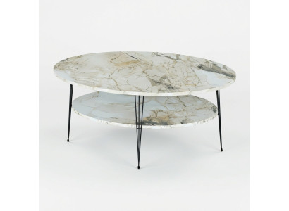 Mehrfarbiger Holz-Couchtisch im modernen Design