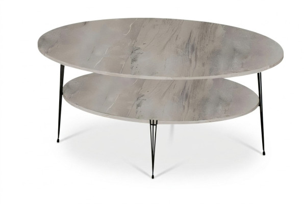 Grauer Holzcouchtisch im modernen Design