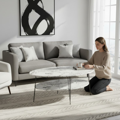 Weißer moderner Couchtisch aus Holz