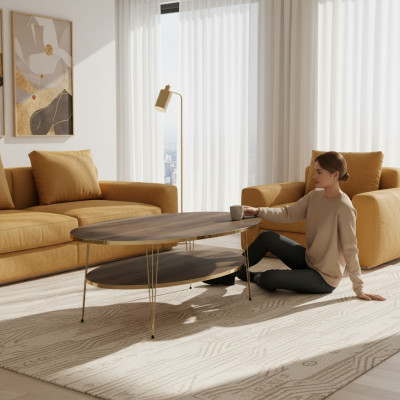 Moderner Couchtisch aus Holz in Braun