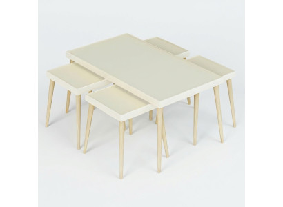 Moderner Beistelltisch aus Holz in Beige mit elegantem Design
