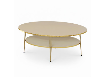 Eleganter Couchtisch aus Holz in Beige im modernen Design