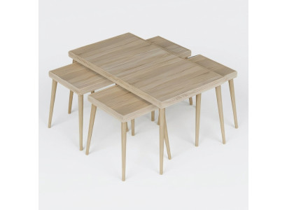 Eleganter Beistelltisch aus Holz in Beige für modernes Wohnzimmer
