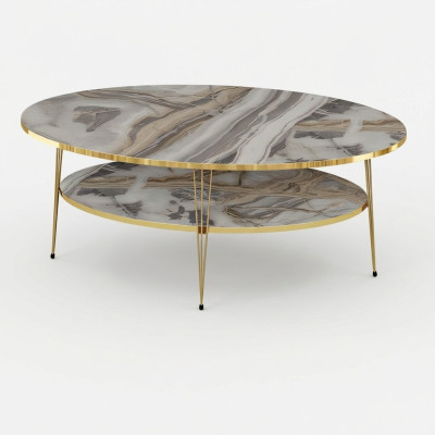 Mehrfarbiger Holz-Couchtisch im modernen Design