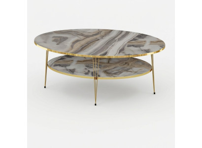 Mehrfarbiger Holz-Couchtisch im modernen Design