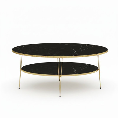 Moderner schwarzer Couchtisch aus Holz mit stilvollem Design