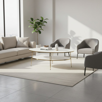 Weißer Holz-Couchtisch im modernen Design