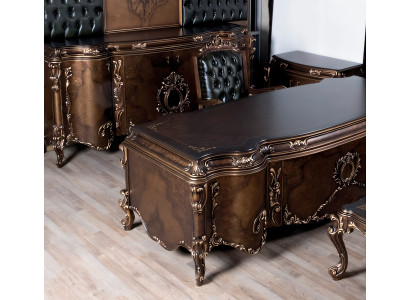 Edles Arbeitszimmer Set Klassischer Schreibtisch Sideboard Chefsessel