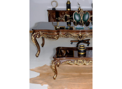 Büro Set Braun Schreibtisch Sideboard Couchtisch und Bürostuhl aus Holz