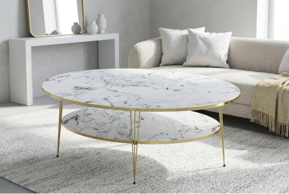 Weißer Holz-Couchtisch im modernen Design