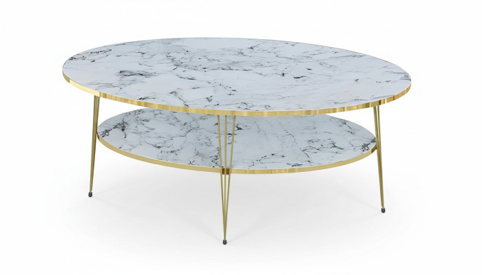 Weißer Holz-Couchtisch im modernen Design