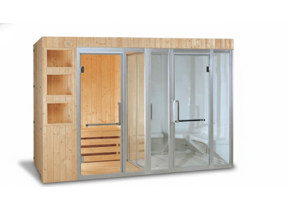 Sauna 2-in-1 Wellnesskabine Duschkabine Multifunktionale Designsauna 300x150 cm