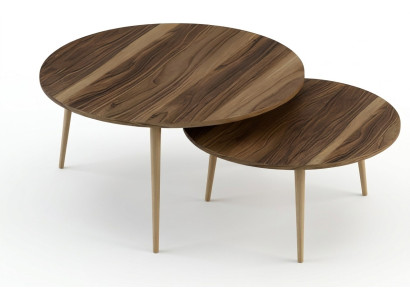 Elegante braune Holz Beistelltische im modernen Stil