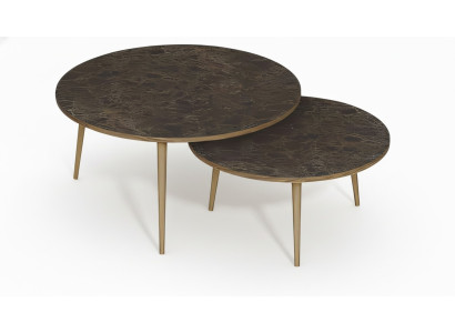 Elegante braune Holz-Beistelltische im modernen Stil, vielseitig