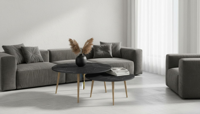 Moderne schwarze Holz-Beistelltische im eleganten Design