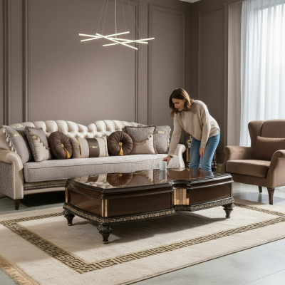 Couchtisch aus Holz in Braun modern und stilvoll