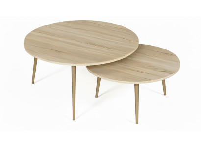 Elegante braune Holz-Beistelltische im modernen Stil