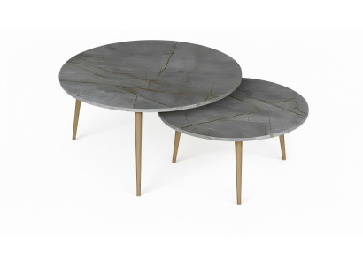 Elegante graue Holz-Beistelltische im modernen Stil