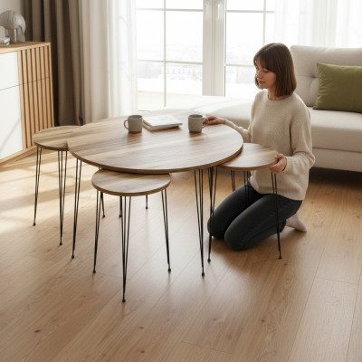 Elegante braune Holzbeistelltische im stilvollen Design