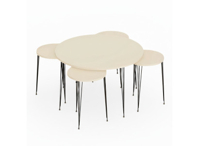 Eleganter Beistelltisch aus Holz in Beige für modernes Wohnzimmer
