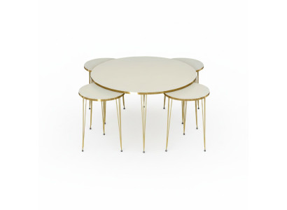 Eleganter Beistelltisch aus Holz in Beige mit modernem Design
