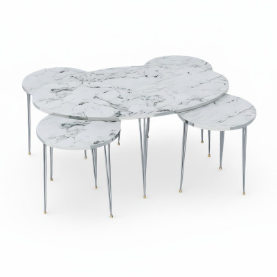 Weiße Holz-Esszimmer-Tisch mit modernem Design