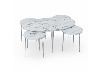 Weiße Holz-Esszimmer-Tisch mit modernem Design