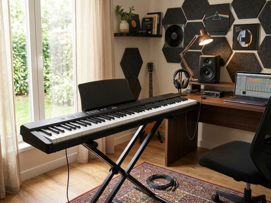 Tragbares 88-Tasten-E-Piano: Bluetooth, Verbindung zu Apps und Mikrofoneingang